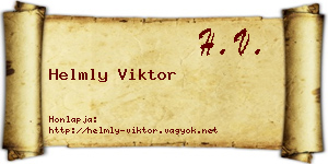 Helmly Viktor névjegykártya
